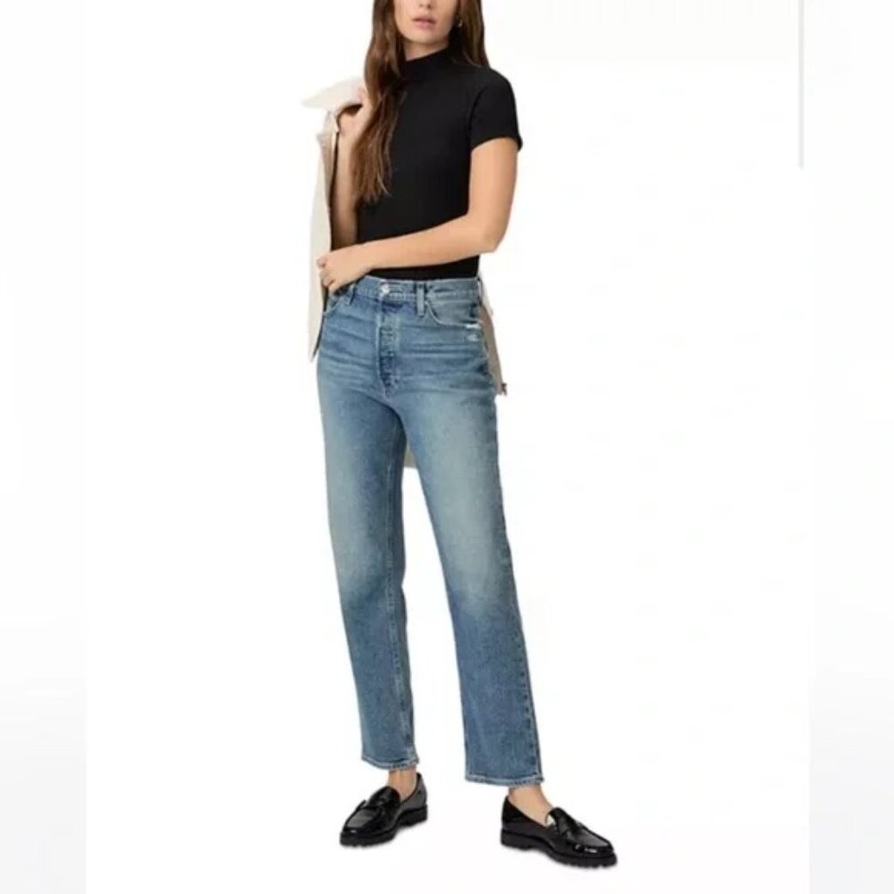 Paige Sawyer Wide Leg High Rise Jean Storybook Distressed Denim Womens Sz 25 NEW